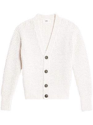 AMI Paris V-neck knit cardigan - White