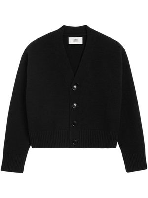 AMI Paris V-neck wool cardigan - Black