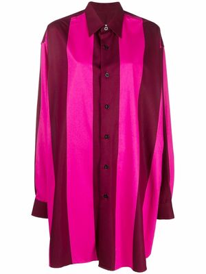 AMI Paris vertical stripe shirtdress - Pink