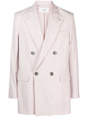 AMI Paris virgin wool double-breasted blazer - Pink