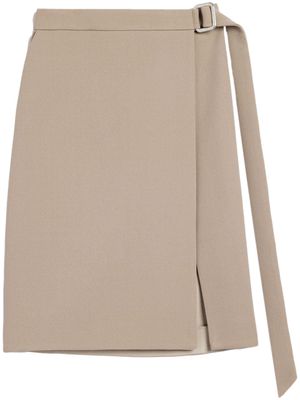 AMI Paris virgin wool wrap midi skirt - Neutrals