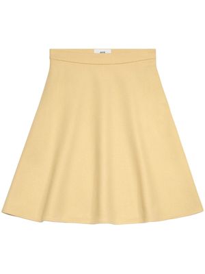 AMI Paris viring-wool blend A-line skirt - Yellow