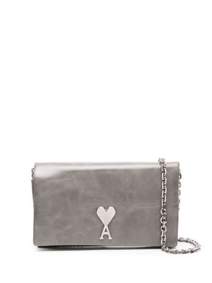 AMI Paris Voulez-Vous leather shoulder bag - Grey