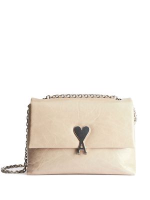 AMI Paris Voulez-Vous leather shoulder bag - Neutrals