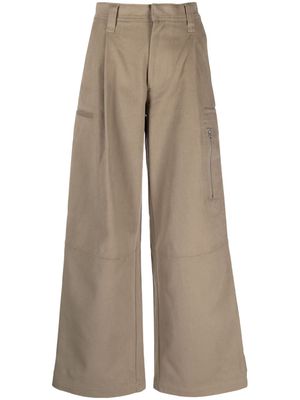AMI Paris wide-leg cotton trousers - 281 TAUPE