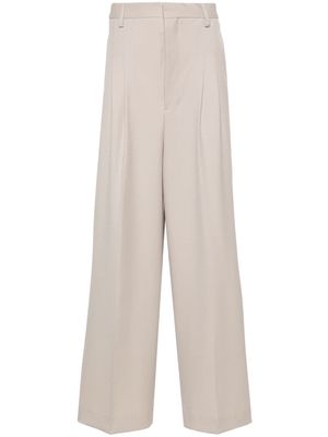 AMI Paris wide-leg virgin wool trousers - Neutrals