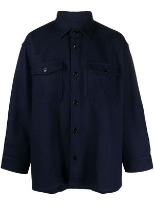AMI Paris wool-blend shirt jacket - Blue