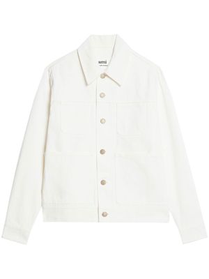 AMI Paris worker button-fastening jacket - White