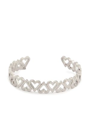 AMI Paris x Alan Crocetti Upside Down Hearts cuff bracelet - Silver