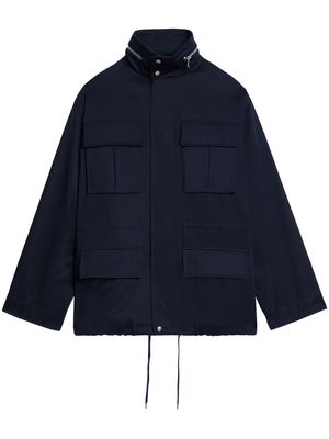 AMI Paris zip-up pocket-detail coat - Blue