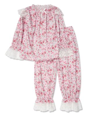 Amiki Daniela floral-print ruffled cotton pajamas - Pink