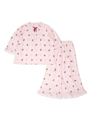 Amiki Melany bow-print pyjama set - Pink