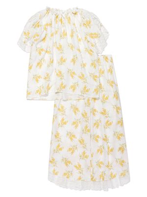 Amiki Milana Mimosa-print pyjama set - White