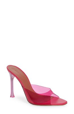 Amina Muaddi Alexa Glass Slipper Slide Sandal in Pvc Lotus Pink