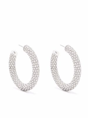 Amina Muaddi Cameron crystal-embellished hoops - Silver