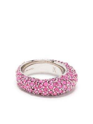 Amina Muaddi Cameron crystal-embellished ring - Pink