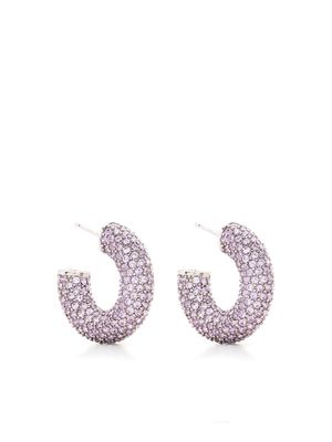 Amina Muaddi Cameron crystal hoop earrings - Silver