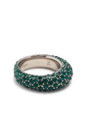 Amina Muaddi Cameron embellished ring - Green