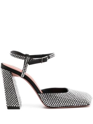 Amina Muaddi Charlotte 95mm crystal-embellished sandals - Silver