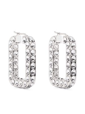 Amina Muaddi Charlotte crystal-embellished hoop earrings - Silver