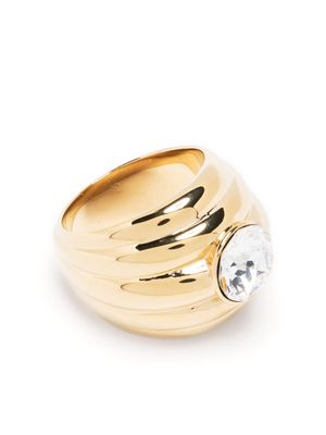 Amina Muaddi crystal-embellished gold-tone ring