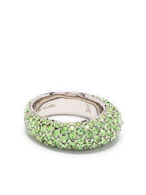 Amina Muaddi crystal-embellished ring - Green