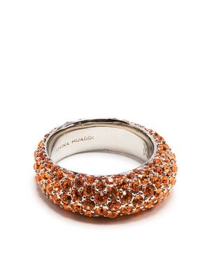 Amina Muaddi crystal-embellished ring - Orange