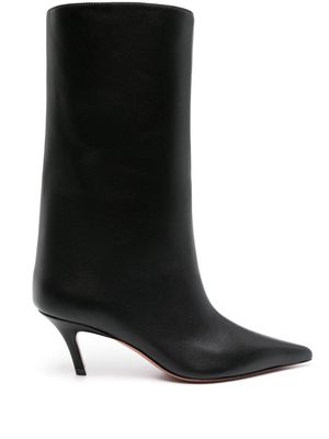 Amina Muaddi Fiona 60mm leather boots - Black