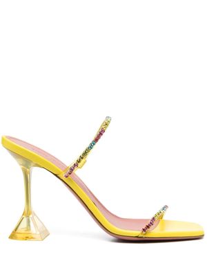 Amina Muaddi Gilda 95 crystal-embellished sandals - Yellow