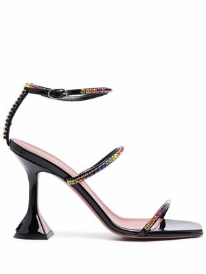 Amina Muaddi gilda rainbow crystal-embellished sandals - Black