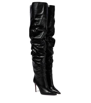 Amina Muaddi Jahleel leather over-the-knee boots