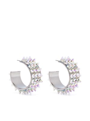 Amina Muaddi Karma crystal-embellished hoop earrings - Silver