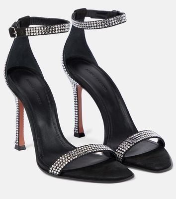 Amina Muaddi Kim crystal-embellished suede sandals