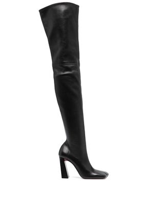 Amina Muaddi Marine 115mm leather boots - Black