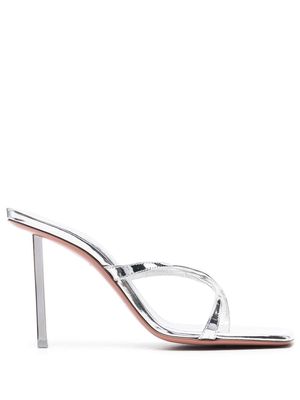 Amina Muaddi metallic high-heel sandals - Silver