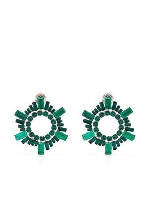Amina Muaddi mini Begum crystal-embellished earrings - Green