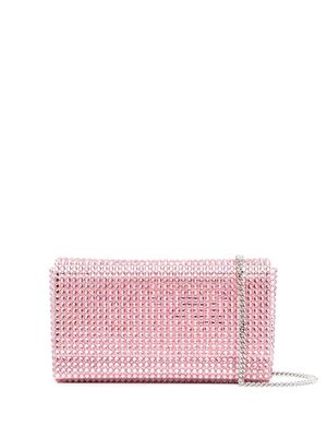 Amina Muaddi mini Paloma crystal-embellished clutch - Pink