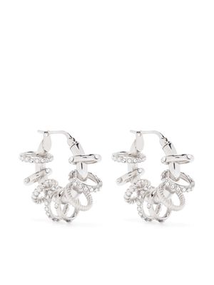 Amina Muaddi multiple-rings small hoop earrings - Silver