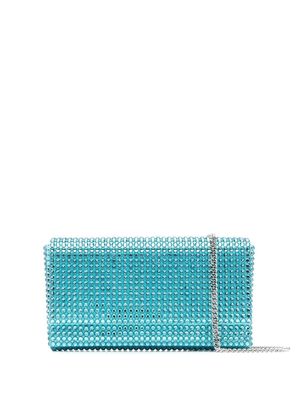 Amina Muaddi Paloma crystal-embellished clutch bag - Blue