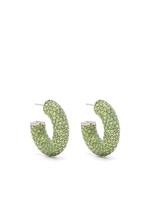 Amina Muaddi peridot-embellished half hoop earrings - Silver