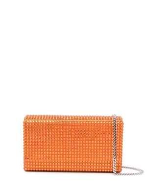 Amina Muaddi Superamini Paloma crystal-embellished clutch bag - Orange