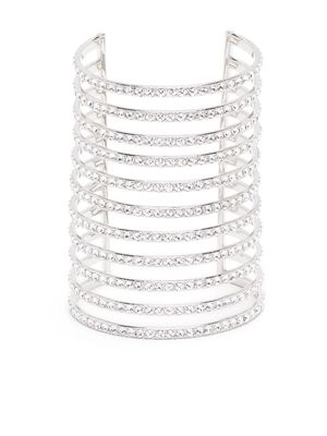 Amina Muaddi Vittoria crystal-embellished cuff bracelet - Silver