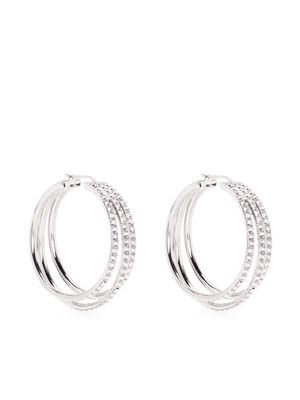Amina Muaddi Vittoria crystal-embellished hoop earrings - Silver
