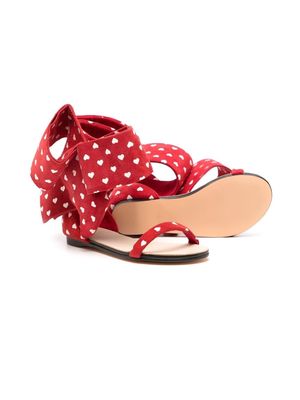 Aminah Abdul-Jillil heart-print open toe sandals - Red