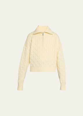 Aminah Cable-Knit Half-Zip Sweater