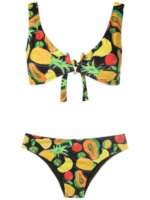 Amir Slama all-over fruit-print bikini set - Multicolour