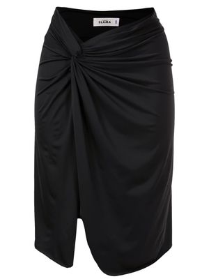 Amir Slama asymmetric gathered-detail skirt - Black