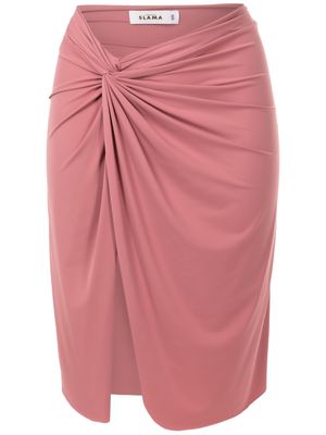 Amir Slama asymmetric gathered-detail skirt - Pink