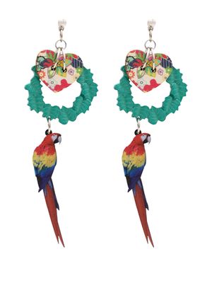 Amir Slama bird-charm drop earrings - Multicolour