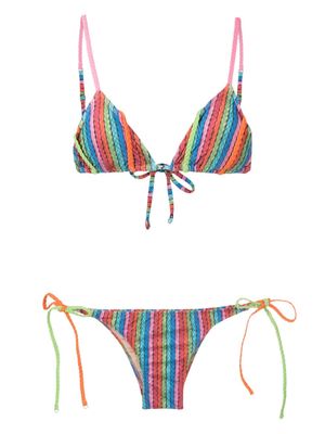 Amir Slama braided-pattern bikini set - Multicolour